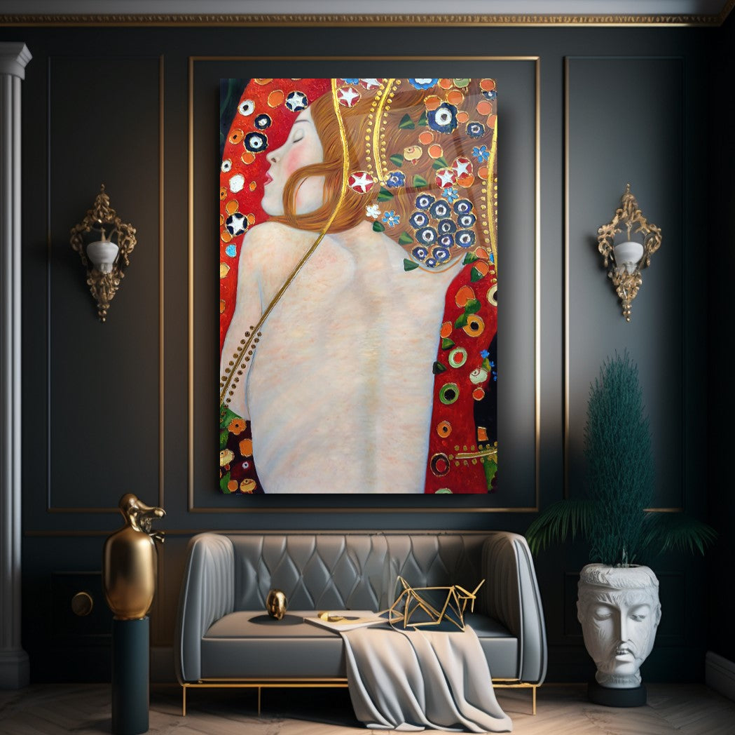 Ispirato a Klimt Quadro in Vetro Temperato