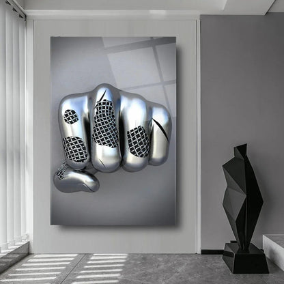Metal Hand Glass Wall Art - LUXARTDECO