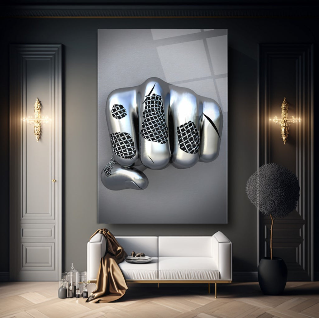 Metal Hand Glass Wall Art