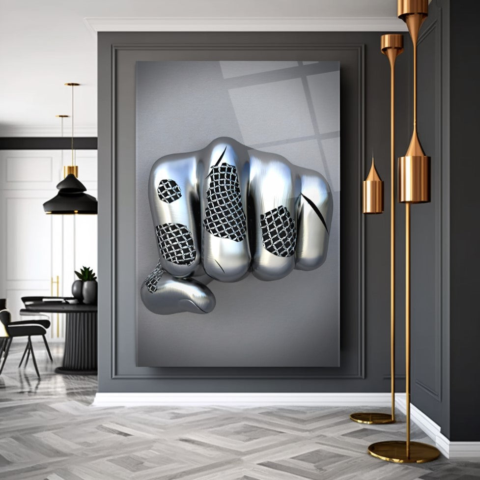 Metal Hand Glass Wall Art
