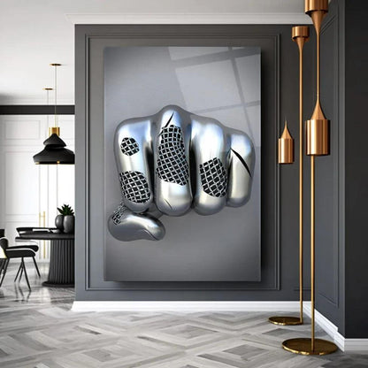 Metal Hand Glass Wall Art - LUXARTDECO