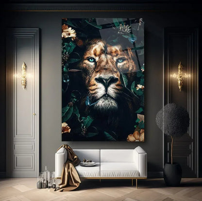 Lion Glas Wall Art - LUXARTDECO