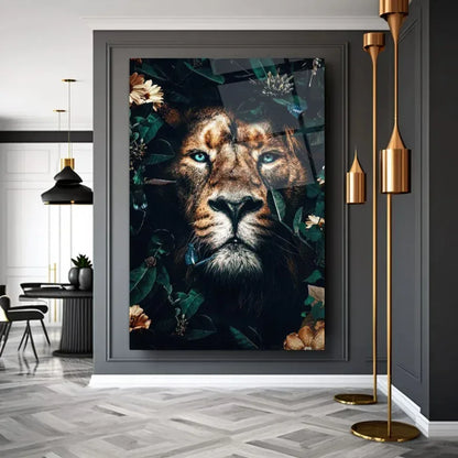 Lion Glas Wall Art - LUXARTDECO