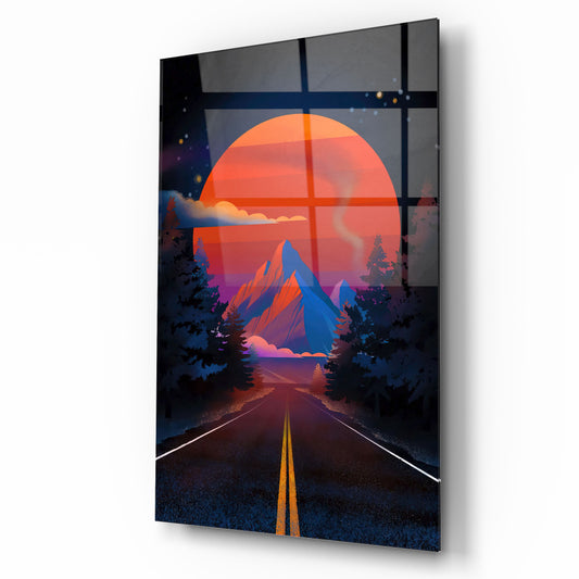 Tramonto Rosso Quadro in Vetro Temperato