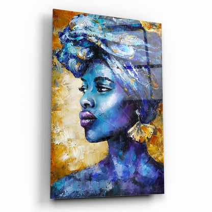 African Woman Art Glass Wall Art