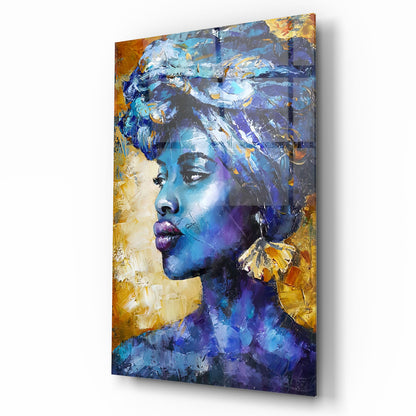 African Woman Art Glass Wall Art