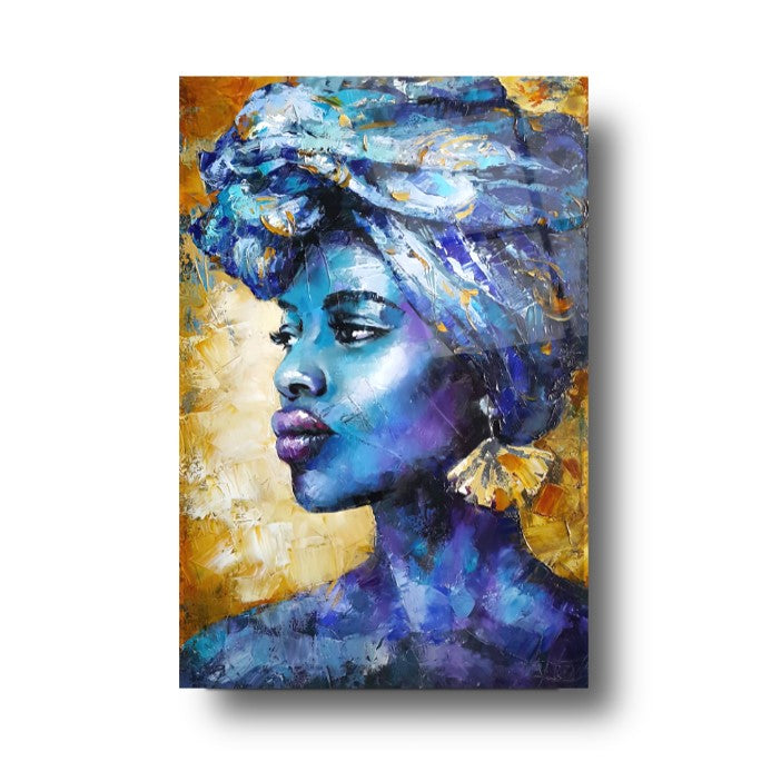 African Woman Art Glass Wall Art