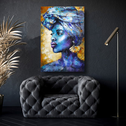 African Woman Art Glass Wall Art