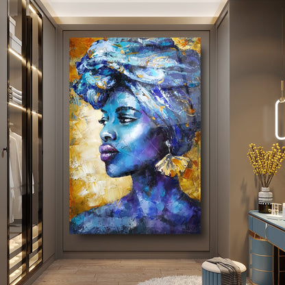African Woman Art Glass Wall Art