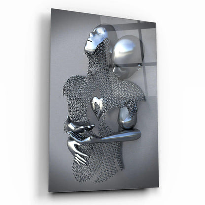 Couple Embrace Glass Wall Art - LUXARTDECO