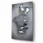 Couple Embrace Glass Wall Art - LUXARTDECO