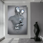 Couple Embrace Glass Wall Art - LUXARTDECO
