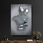 Couple Embrace Glass Wall Art - LUXARTDECO