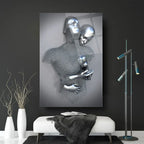 Couple Embrace Glass Wall Art - LUXARTDECO