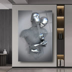 Couple Embrace Glass Wall Art - LUXARTDECO