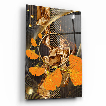 Ginkgo Biloba Glass Wall Art - LUXARTDECO