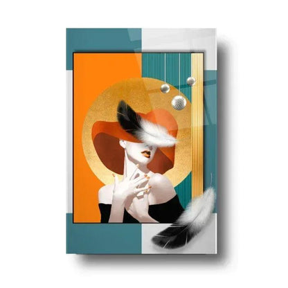 Lady Glass Wall Art - LUXARTDECO
