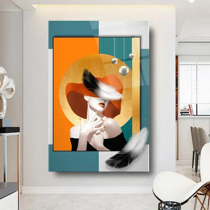 Lady Glass Wall Art - LUXARTDECO