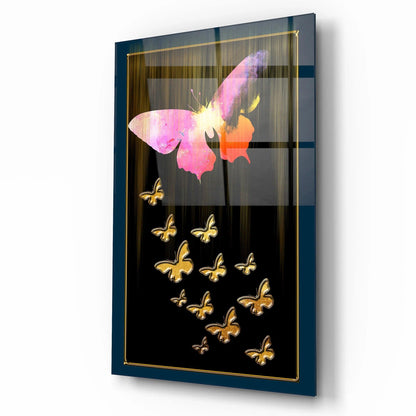 Butterflies Glass Wall Art - LUXARTDECO