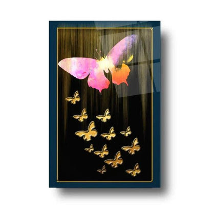 Butterflies Glass Wall Art - LUXARTDECO