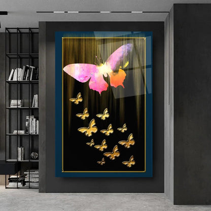 Butterflies Glass Wall Art - LUXARTDECO