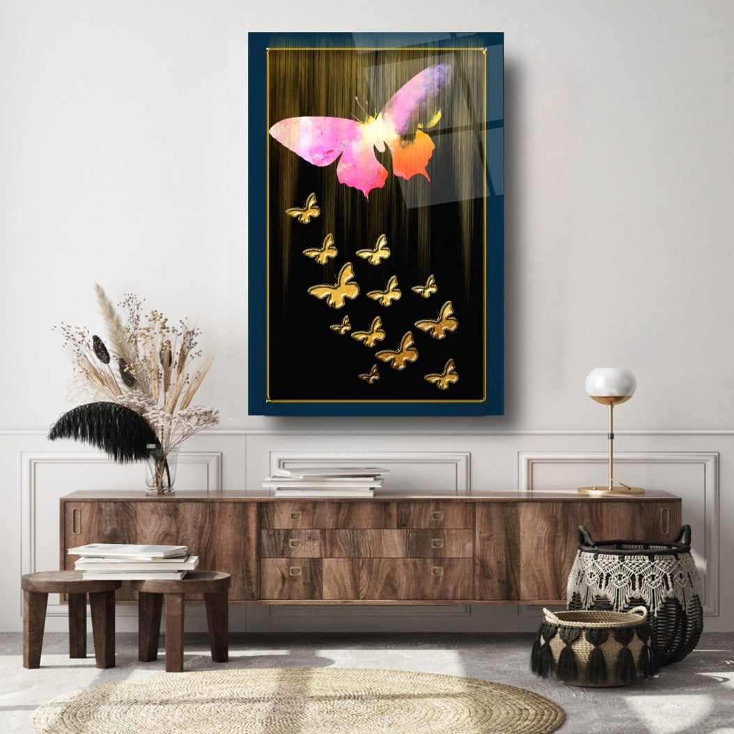 Décoration murale en verre papillon