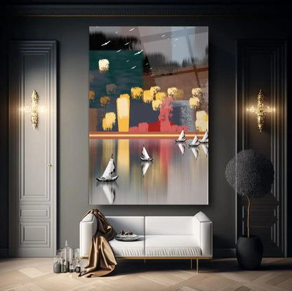 Abstract City Glass Wall Art - LUXARTDECO