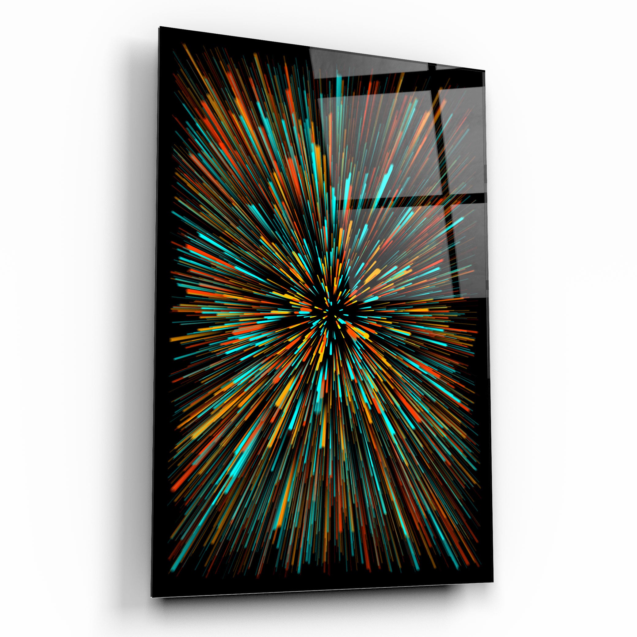 Décoration murale en verre avec feu d'artifice