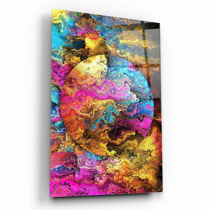 Multicolor Circle Glass Wall Art - LUXARTDECO