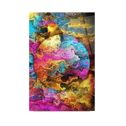 Multicolor Circle Glass Wall Art - LUXARTDECO