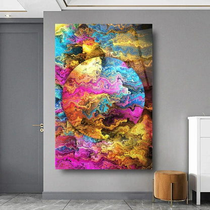 Multicolor Circle Glass Wall Art - LUXARTDECO