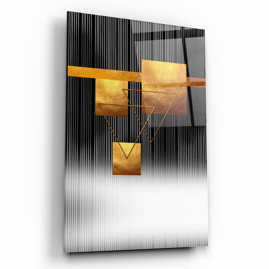 Abstract Gold Glass Wall Art