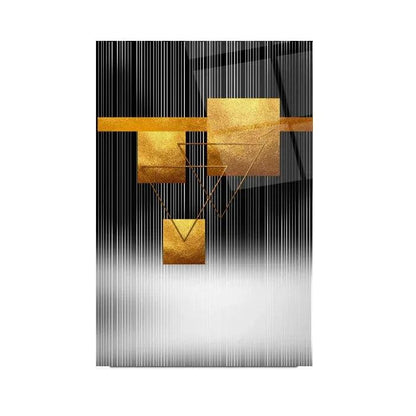 Abstract Squares Glass Wall Art - LUXARTDECO