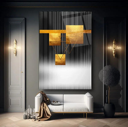 Abstract Squares Glass Wall Art - LUXARTDECO