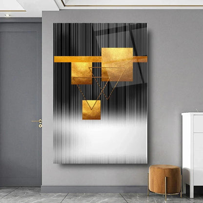 Abstract Squares Glass Wall Art - LUXARTDECO