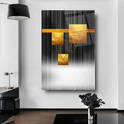 Abstract Squares Glass Wall Art - LUXARTDECO