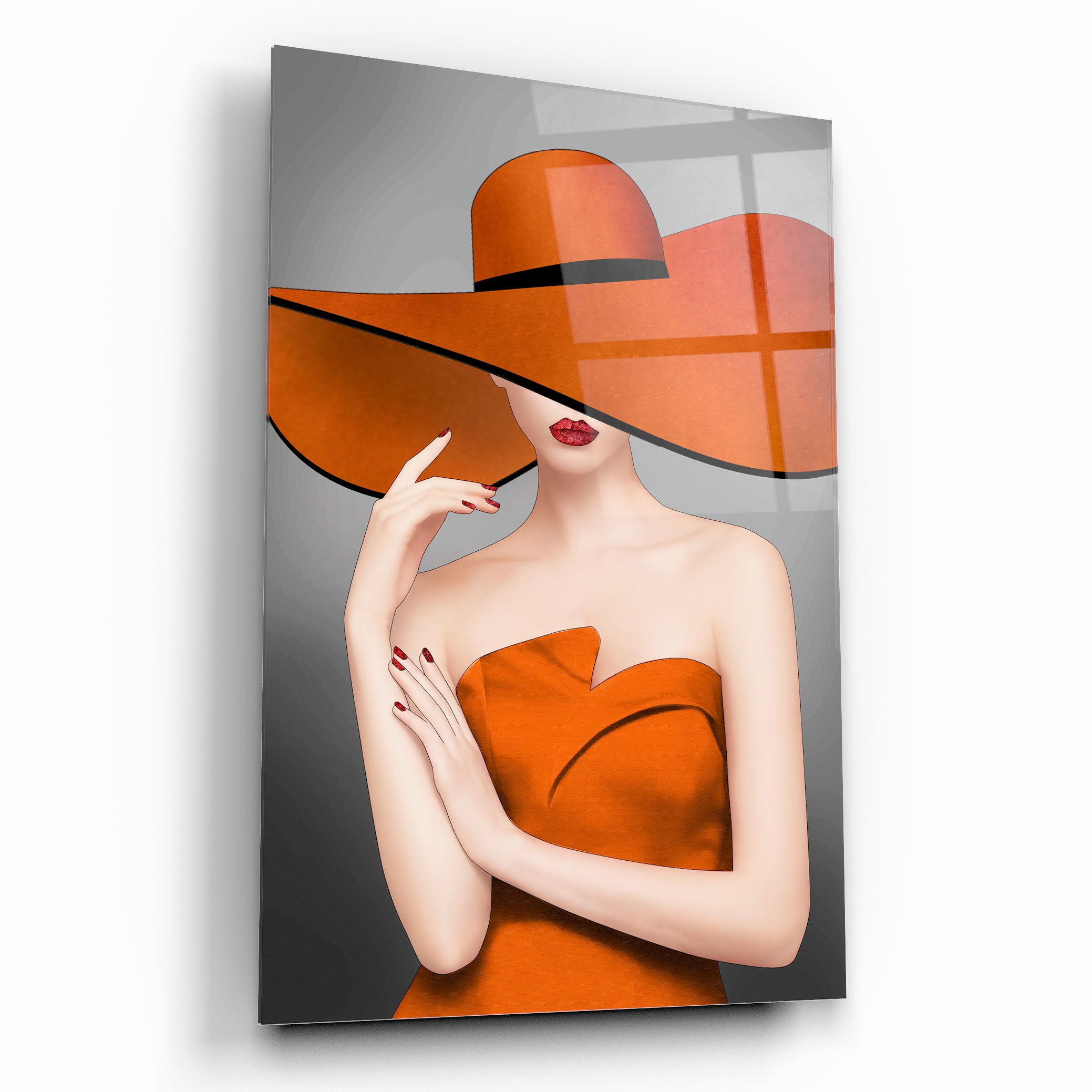 Tableau mural en verre « Fille élégante »