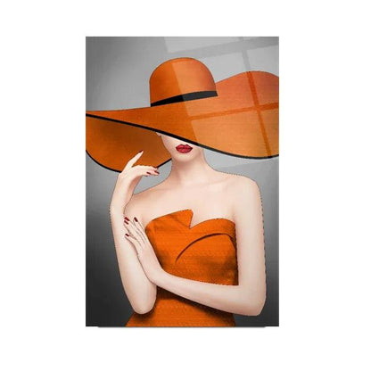 Elegant Girl Glass Wall Art - LUXARTDECO