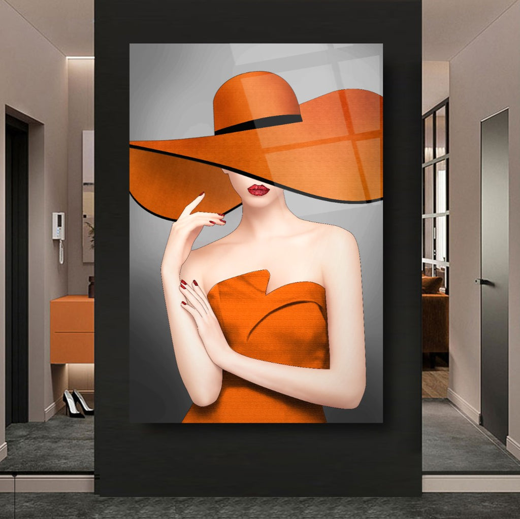 Tableau mural en verre « Fille élégante »