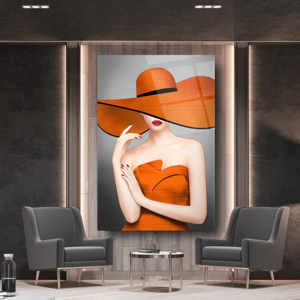 Tableau mural en verre « Fille élégante »