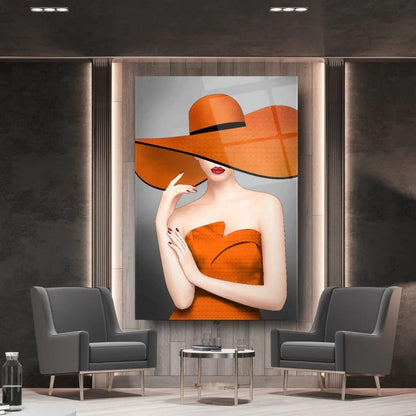 Elegant Girl Glass Wall Art - LUXARTDECO