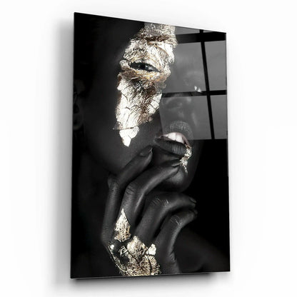 Woman in Gold Glass Wall Art - LUXARTDECO