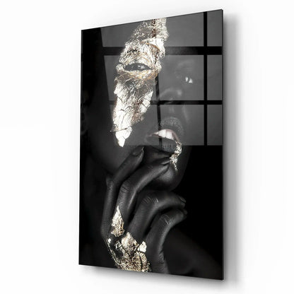 Woman in Gold Glass Wall Art - LUXARTDECO