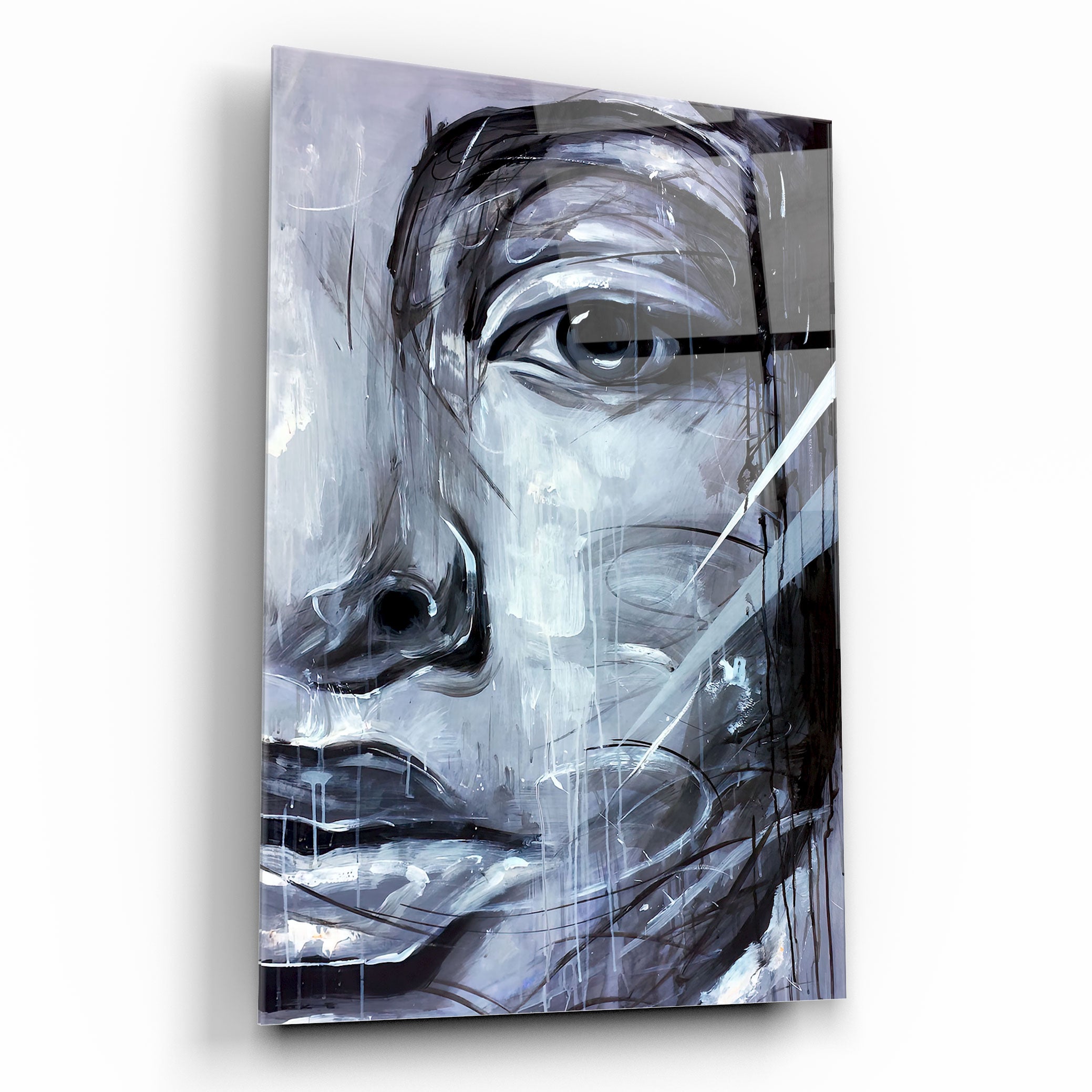 Art mural en verre à visage artistique