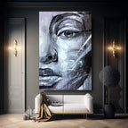 Art mural en verre à visage artistique