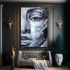 Art mural en verre à visage artistique