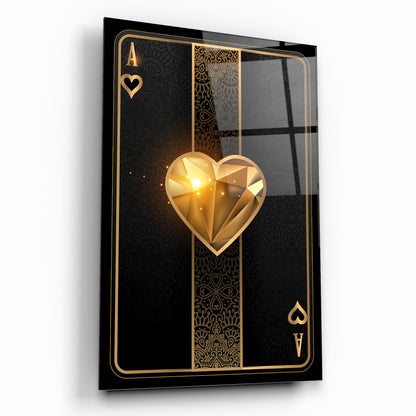 Playing Card Ace Glass Wall Art III