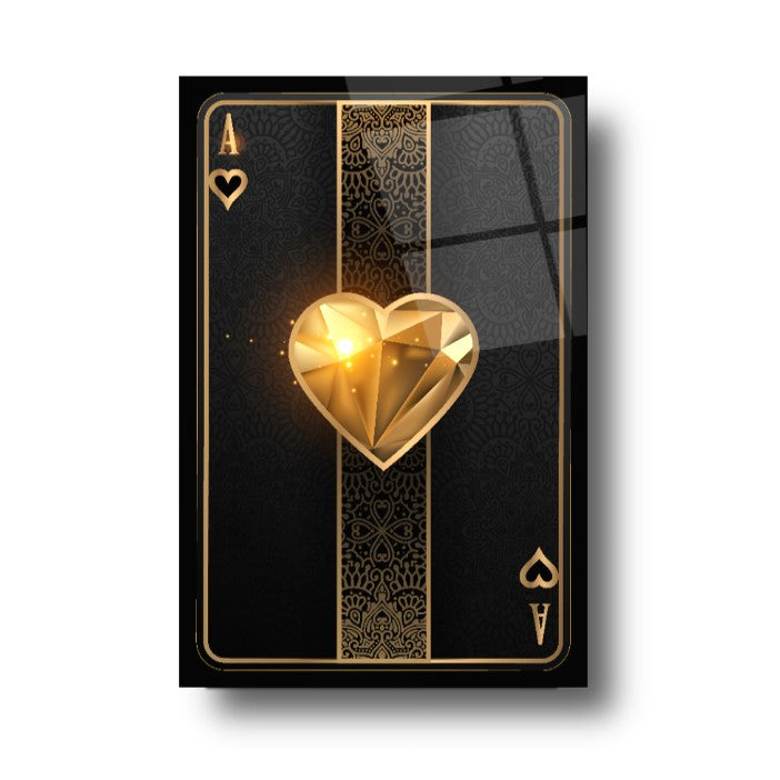 Playing Card Ace Glass Wall Art III