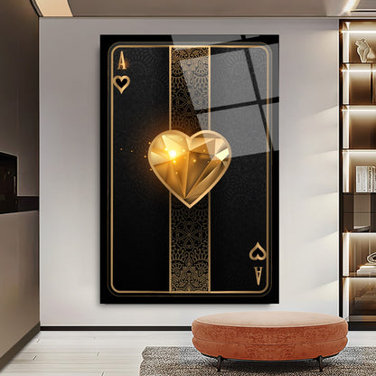 Playing Card Ace Glass Wall Art III