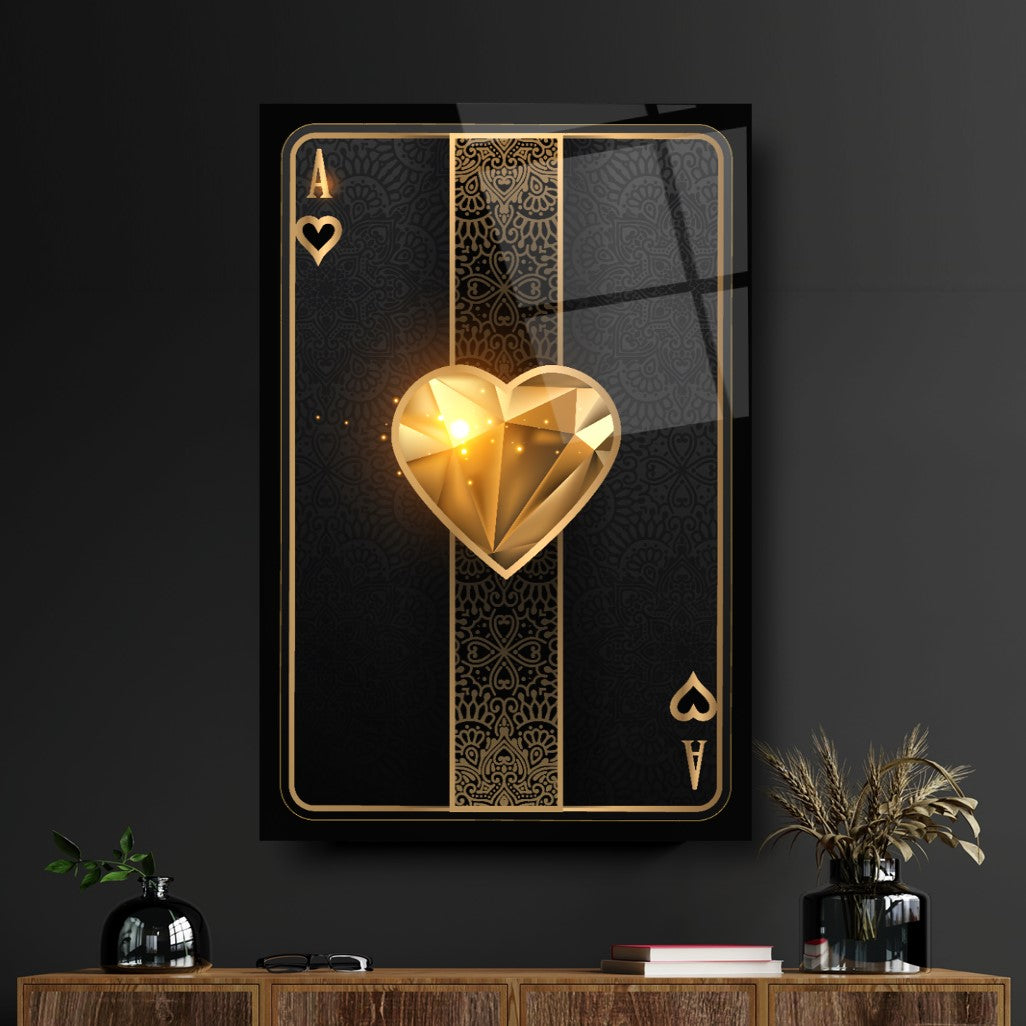 Playing Card Ace Glass Wall Art III